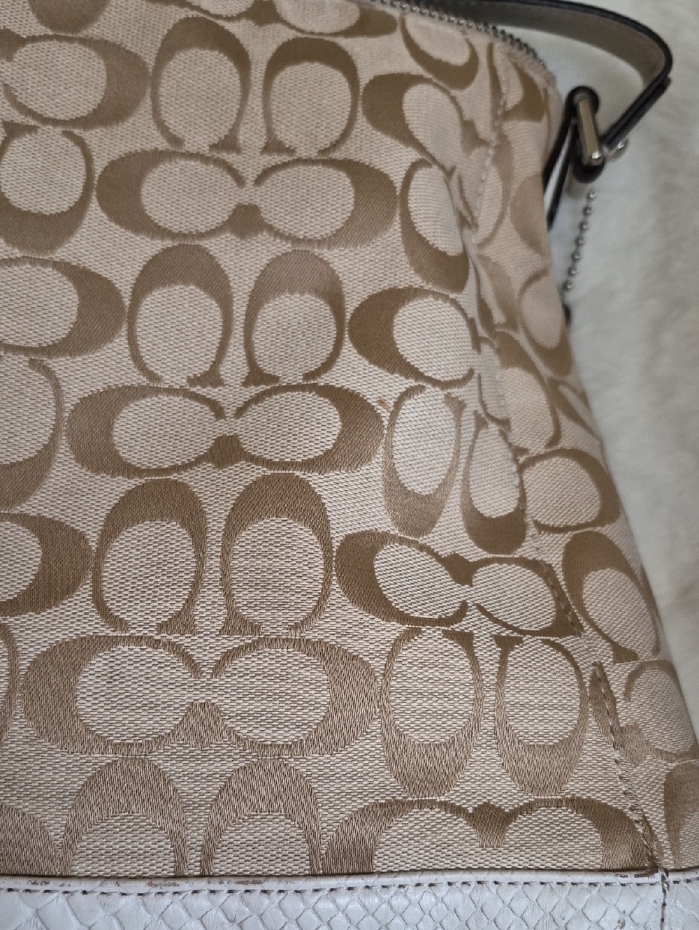 Coach Charlie Signature Canvas Python Embossed Leather Hobo Bag F32081 - Picture 16 of 16